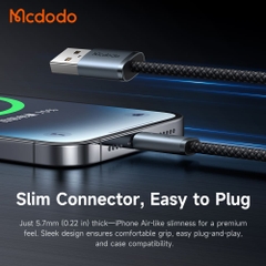 Cáp Sạc Nhanh Mcdodo Luma Slim Cable USB to Ln 3A | Dây Dù Siêu Bền, Có Đèn LED