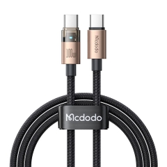 Cáp Sạc Nhanh Mcdodo Type-C to Type-C 100W Transparent Cable with Charging Light