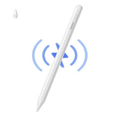 Bút Cảm Ứng Sạc  2 Chế Độ Baseus Smooth Writing 2 Series Dual Charging Stylus, White (Active Version Wireless/Cabled Charging, with Simple Series Data Cable White and active pen tip)