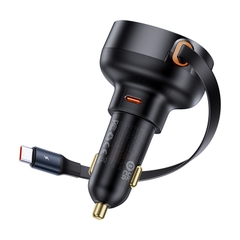 Tẩu Sạc Ô Tô Baseus Enjoyment Pro Kèm Cáp Rút Gọn | Sạc Nhanh Đa Năng Type-C & Ln, 55W/60W