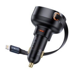 Tẩu Sạc Ô Tô Baseus Enjoyment Pro Kèm Cáp Rút Gọn | Sạc Nhanh Đa Năng Type-C & Ln, 55W/60W