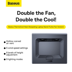 Giá Đỡ Tản Nhiệt Baseus ThermoCool Cho Laptop | 8 Mức Độ Cao, 5 Tốc Độ Quạt, Siêu Êm