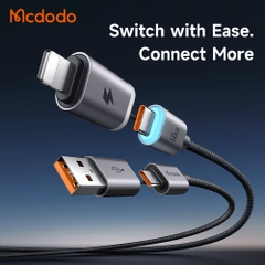 Cáp Sạc Mcdodo Nexus 60W PD | Cáp 4 trong 1 USB/Type-C ra Type-C/Ln, Đầu Hít Nam Châm