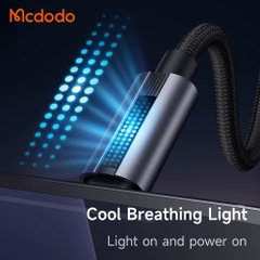 Cáp Sạc Mcdodo USB to Ln 3A | Có Đèn LED "Hơi Thở" Báo Sạc Độc Đáo, Dây Dù, Vỏ Hợp Kim