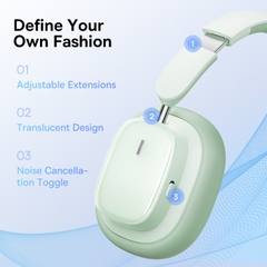 Tai Nghe Chụp Tai Baseus Bowie H1i Chống Ồn | Chuẩn Âm Thanh Kép Hi-Res, Spatial Audio, Pin 100 Giờ