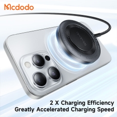 Đế Sạc Không Dây Mcdodo Magnetic 15W | Sạc Nhanh Qi, Thiết Kế Hợp Kim Bền Bỉ