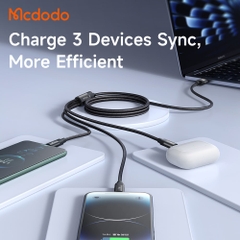 Cáp Sạc Nhanh Mcdodo 3A 3 trong 1 | Cáp USB to M+L+C Tiện Lợi, Chính Hãng