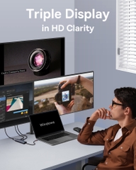 Hub Chuyển Đổi Baseus Portal Series 7 trong 1 | Xuất 3 Màn Hình, HDMI 4K@60Hz, Sạc Nhanh PD 100W