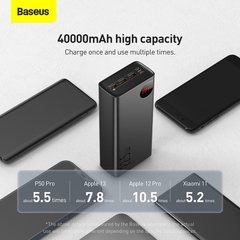 Pin Sạc Dự Phòng Baseus Adaman 40000mAh | Sạc Nhanh 22.5W, 4 Cổng Sạc, Màn Hình LED