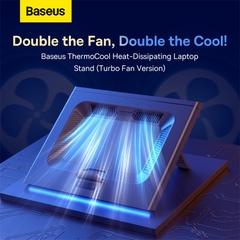 Giá Đỡ Tản Nhiệt Baseus ThermoCool Cho Laptop | 8 Mức Độ Cao, 5 Tốc Độ Quạt, Siêu Êm