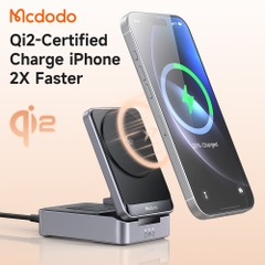 Đế Sạc Không Dây Mcdodo 3 trong 1 | Gập Gọn, Chuẩn Qi2, Sạc Điện Thoại, Đồng Hồ & Tai Nghe