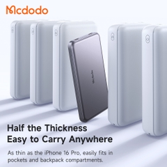 Pin Sạc Dự Phòng Mcdodo Metal Ultra-Thin Siêu Mỏng 10000mAh | Sạc Nhanh 20W, 2 Cổng Type-C