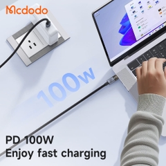Cáp Sạc Nhanh Mcdodo 100W PD Type-C to Type-C | Thiết Kế Trong Suốt Lộ Mạch, Có Đèn LED