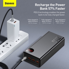 Sạc Dự Phòng OS-Baseus Adaman Digital Display Fast Charge Power Bank 40000mAh 22.5W Black (Kèm cáp USB to C 30cm)
