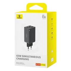 Cốc Sạc Nhanh OS-Baseus GaN6 Pro Fast Charger 2C+2U 65W (Chân cắm tròn, Kèm cáp C to C, 100W, 1m)