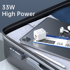 Củ Sạc Nhanh Mcdodo Nano GaN 33W | 2 Cổng Type-C & USB, Siêu Nhỏ Gọn, Sạc PD + QC