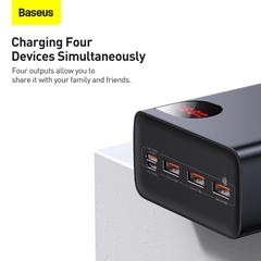 Sạc Dự Phòng OS-Baseus Adaman Digital Display Fast Charge Power Bank 40000mAh 22.5W Black (Kèm cáp USB to C 30cm)