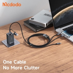 Cáp Sạc Nhanh Mcdodo USB / Type-C to M+L+C 6-in-1 100W Transparent Cable with Charging Light