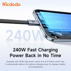 Cáp Sạc Mcdodo Cab Mage Type-C to Type-C 240W | Tự Cuốn Gọn Nhẹ, Cáp Dẹt Từ Tính