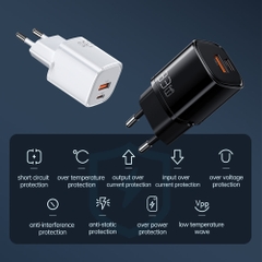Cốc Sạc Nhanh Mcdodo Nano Series 33W PD+QC Dual Port Charger (Chân cắm tròn, Type-C + USB)