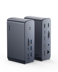 Hub Chuyển Đổi Baseus UnionJoy Pro 17 Cổng | Biến Laptop Thành PC, Xuất 4 Màn Hình, Sạc 130W