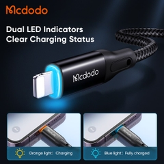 Cáp Sạc Tự Ngắt Mcdodo USB to Ln 3A | Bảo Vệ Pin, Tự Sạc Lại, Có Đèn LED Báo Sạc