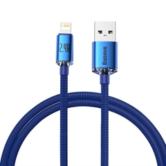 Cáp sạc nhanh, truyền dữ liệu tốc độ cao siêu bền USB to iP Baseus Crystal Shine Series Fast Charging Data Cable Lightning 2.4A