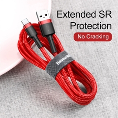 Cáp Sạc Baseus Cafule USB to Type-C | Hỗ Trợ QC3.0, Kèm Dây Cuốn Gọn