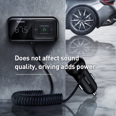 Bộ Tẩu Sạc Bluetooth Baseus S-16 | Màn Hình Rời An Toàn, Hỗ Trợ AUX/Thẻ Nhớ