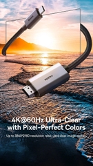 Cáp HDMI 2.0 Baseus High Definition | Hỗ Trợ 4K 60Hz, Vỏ Bọc Graphene Chống Nhiễu