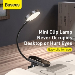 Đèn đọc sách mini, pin sạc tiện dụng Baseus Comfort Reading Mini Clip Lamp ( Dịu mắt, chân kẹp, 3 mức sáng, 350mAh, 24h sử dụng)