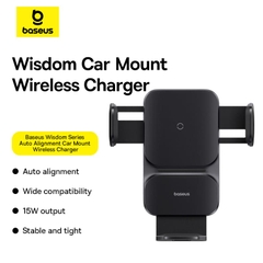 Giá Đỡ Điện Thoại Ô Tô Baseus Wisdom Auto Alignment 15W | Sạc Không Dây Thông Minh, Kẹp Tự Động