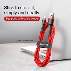 Cáp Sạc Baseus Cafule USB to Type-C | Hỗ Trợ QC3.0, Kèm Dây Cuốn Gọn