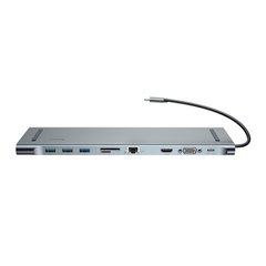 Hub Chuyển Đổi Baseus Enjoyment 10 in 1 | Mở Rộng 10 Cổng & Kê Tản Nhiệt Laptop, HDMI 4K VGA