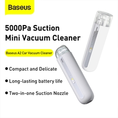 Máy Hút Bụi Mini Baseus A2 5000Pa | Lực Hút Mạnh Vệ Sinh Nội Thất Ô Tô & Bàn Phím Laptop