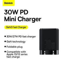 Củ Sạc Nhanh Baseus GaN3 Mini 30W Type-C | Công Nghệ GaN, Sạc Nhanh An Toàn