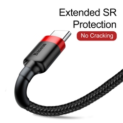 Cáp Sạc Nhanh Baseus Cafule 3A USB to Type-C | Dây Dù Chống Đứt, Bền Bỉ, Dài 1m/2m