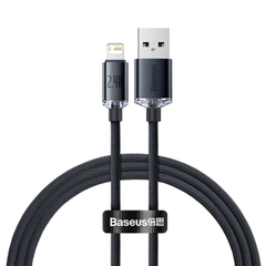 Cáp Sạc Baseus Crystal Shine USB to Ln 2.4A | Bện Vải Thời Trang, Bền Bỉ 1.2m/2m