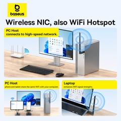 Bộ Chuyển Đổi USB Wifi Baseus FastJoy | Nâng Cấp Mạng Cho PC, Tăng Cường Sóng Wifi