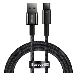 Cáp Sạc Nhanh Baseus 100W 6A USB to Type-C | Dòng Tungsten Gold, Hợp Kim Kẽm, Dây Dù