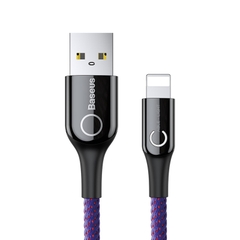 Cáp Sạc Baseus Tự Ngắt USB to Ln 2.4A | Chống Chai Pin, Sạc Qua Đêm, Đèn Báo Chữ C