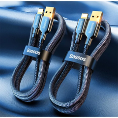 Cáp Sạc Baseus Ice Porcelain USB to Ln 2.4A | Đầu Mạ Vàng, Dây Dù Siêu Bền