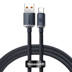 Cáp Sạc Baseus Crystal Shine USB to Type-C 100W | Dây Dù Siêu Bền, Hỗ Trợ Dòng Điện 6A Max
