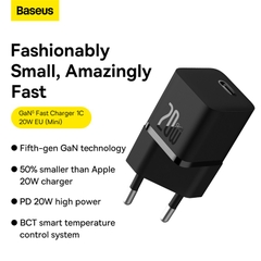Cốc Sạc Nhanh Baseus GaN5 Mini 20W PD | Công Nghệ GaN5, Siêu Nhỏ Gọn