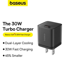 Củ Sạc Nhanh Baseus GaN5S 30W Type-C | Công Nghệ Mới Siêu Nhỏ Gọn, Sạc Nhanh iP & Điện Thoại