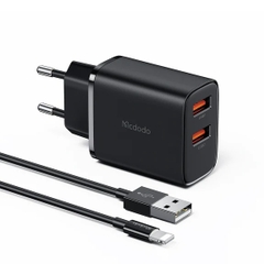 Bộ Củ Sạc Mcdodo 12W 2 Cổng USB Kèm Cáp Ln | Sạc Nhanh An Toàn Cho iP