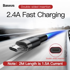 Cáp Sạc Nhanh Baseus Cafule 2.4A USB to Micro | Dây Dù Siêu Bền, Chống Đứt Gãy