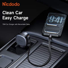 Tẩu Sạc Mcdodo FreeGo 75W USB + Type-C | Kèm Dây Type-C Rút Gọn, Sạc Nhanh Laptop Điện Thoại