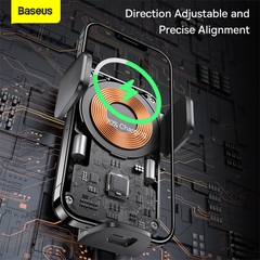 Bộ Đế Giữ Điện Thoại Tích Hợp Sạc Không Dây Baseus Wisdom Auto Alignment Car Mount Wireless Charger（QI 15W)