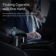 Gạt Tàn Mini Baseus Cao Cấp Cho Ô Tô | Có Đèn LED Tự Động, Nắp Đậy Kín Chống Mùi